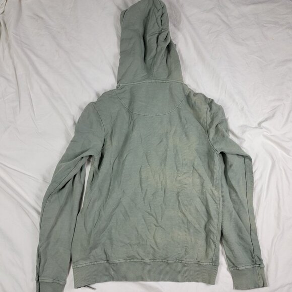 Criminal Damage Mens Medium Green Zip Hoodie Sweatshirt Long Sleeve Casual - Picture 2 of 10